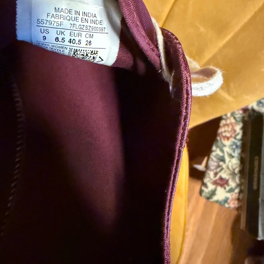 Burgundy Low-Top Satin Sneakers - Picture 4 of 4